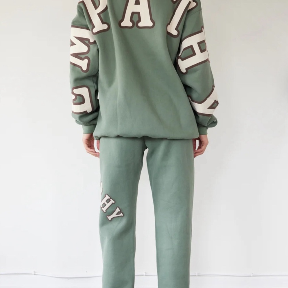 The Mayfair Group *flawed Empathy Always Olive Sweatpants Size XS - Picture 2 of 11